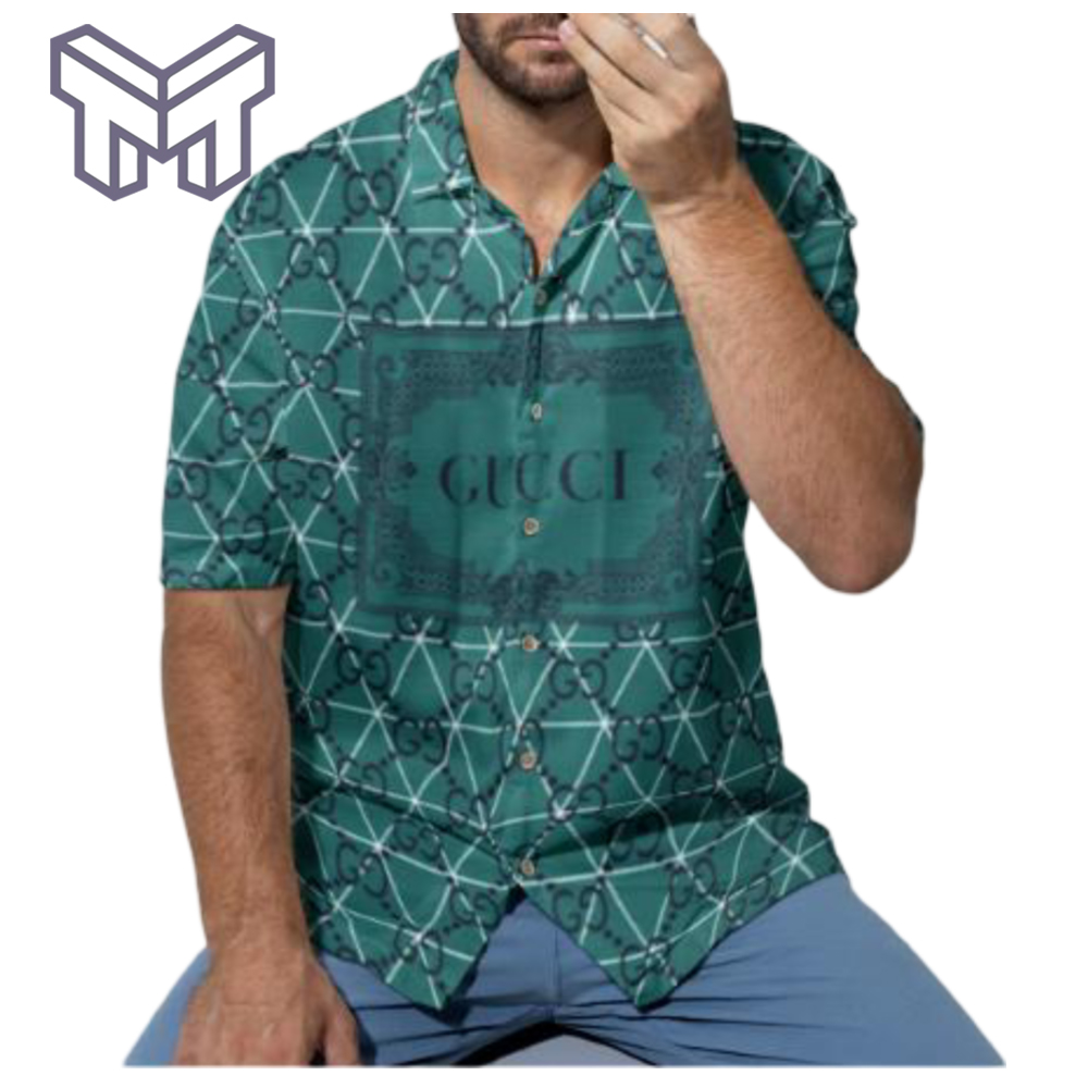 Gucci Hawaiian Shirt, Hawaiian Shirts For Men, Gucci Short Sleeve Button Shirt – Mura17822