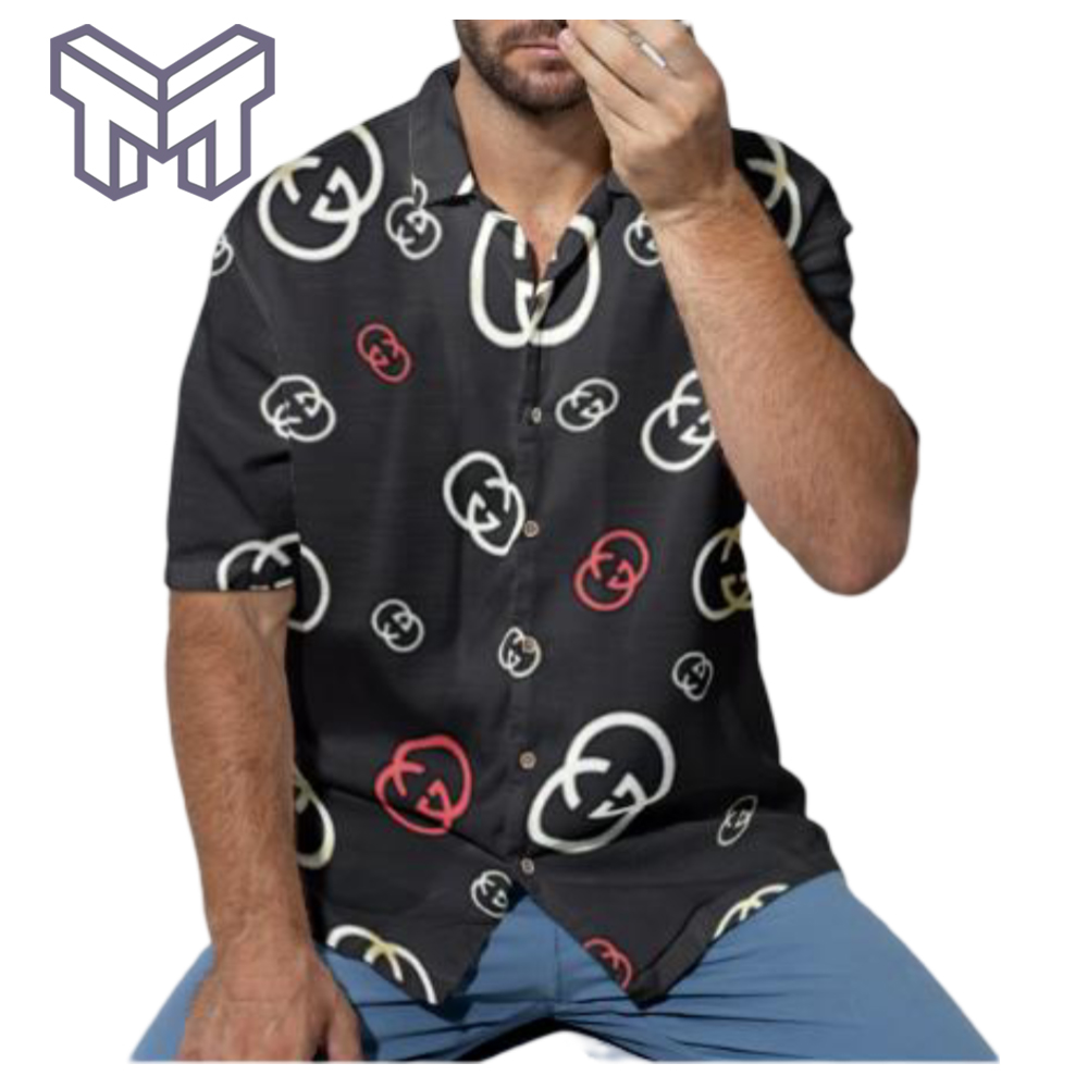 Gucci Hawaiian Shirt, Hawaiian Shirts For Men, Gucci Short Sleeve Button Shirt – Mura18801