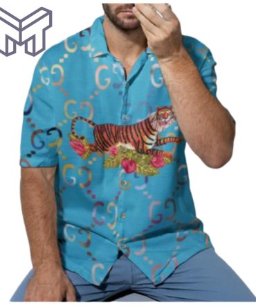 Gucci Hawaiian Shirt, Hawaiian Shirts For Men, Gucci Short Sleeve Button Shirt – Mura18804