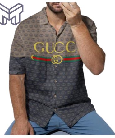 Gucci Hawaiian Shirt, Hawaiian Shirts For Men, Gucci Short Sleeve Button Shirt – Mura18805