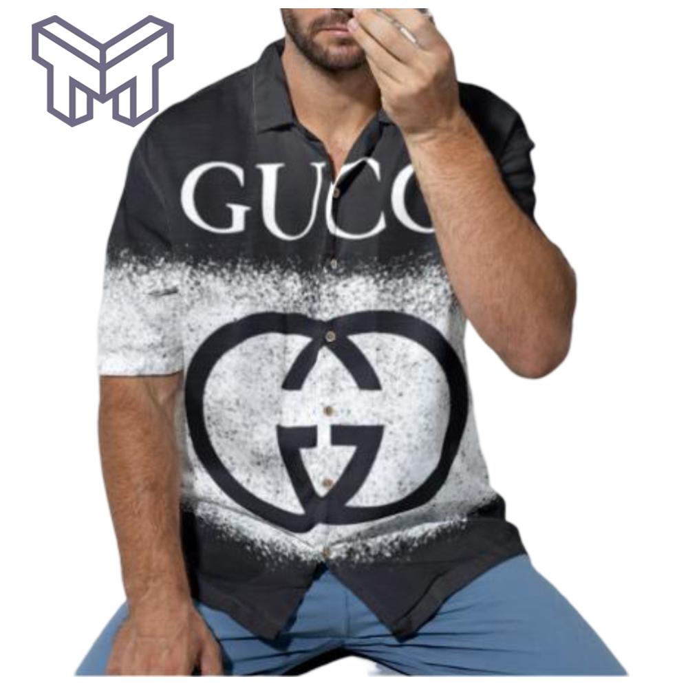 Gucci Hawaiian Shirt, Hawaiian Shirts For Men, Gucci Short Sleeve Button Shirt – Mura18806