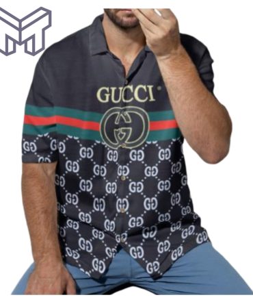 Gucci Hawaiian Shirt, Hawaiian Shirts For Men, Gucci Short Sleeve Button Shirt – Mura18810