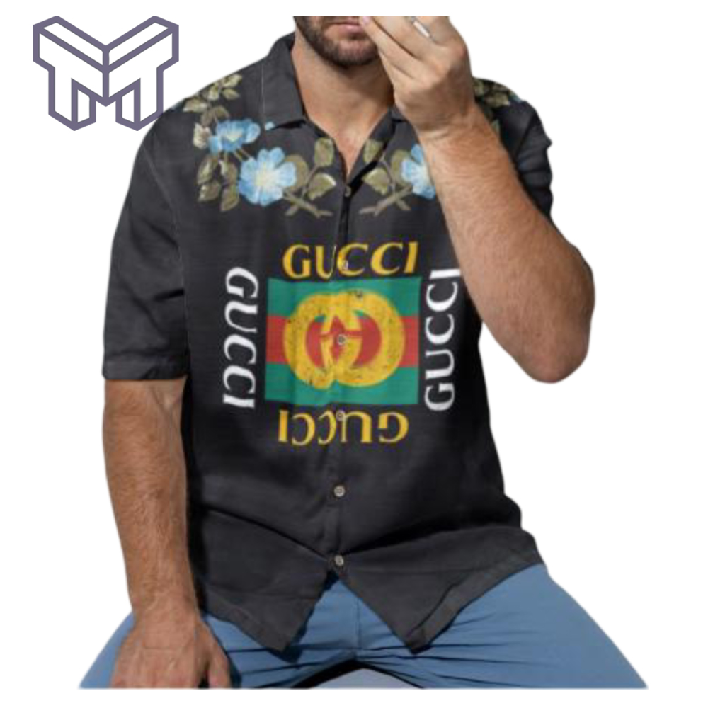 Gucci Hawaiian Shirt, Hawaiian Shirts For Men, Gucci Short Sleeve Button Shirt – Mura18811