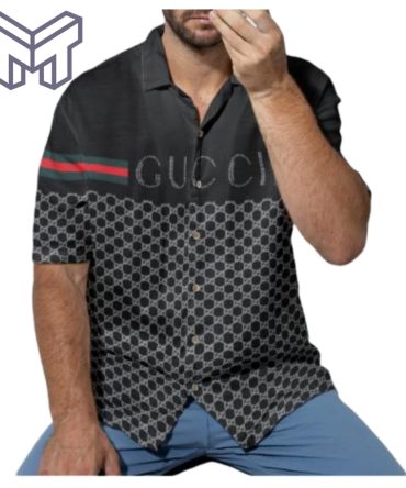 Gucci Hawaiian Shirt, Hawaiian Shirts For Men, Gucci Short Sleeve Button Shirt – Mura19805