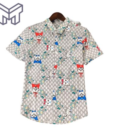 Gucci Hawaiian Shirt, Hawaiian Shirts For Men, Gucci Short Sleeve Button Shirt –Mura30508