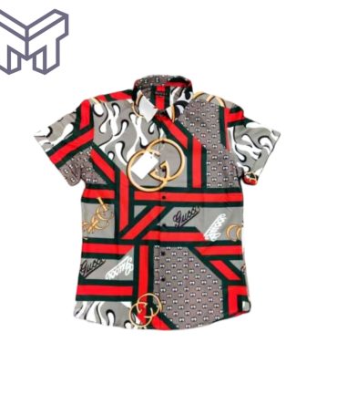 Gucci Hawaiian Shirt, Hawaiian Shirts For Men, Gucci Short Sleeve Button Shirt – Mura30513