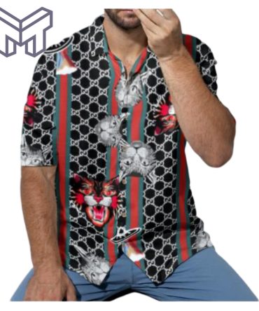 Gucci Hawaiian Shirt,Hawaiian Shirts For Men, Gucci Short Sleeve Button Shirt – Mura17803