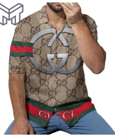 Gucci Hawaiian Shirt, Hawaiian Shirts For Men, Gucci Short Sleeve Button Shirt – Mura17813