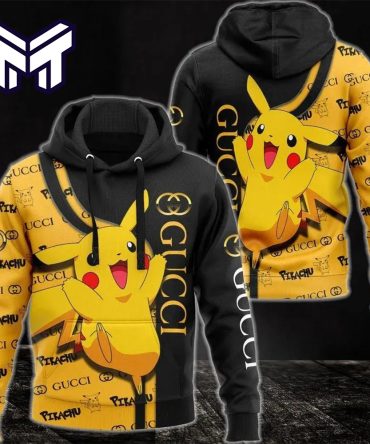 Gucci Pikachu Pokemon 3D Hoodie Gucci Logo Hoodie Gucci Pikachu Pokemon Zip Hoodie For Men Women