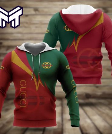 Gucci Red 3D Hoodie Luxury Brand Gucci Red Zip Hoodie Clothing Clothes Outfit For Men Women