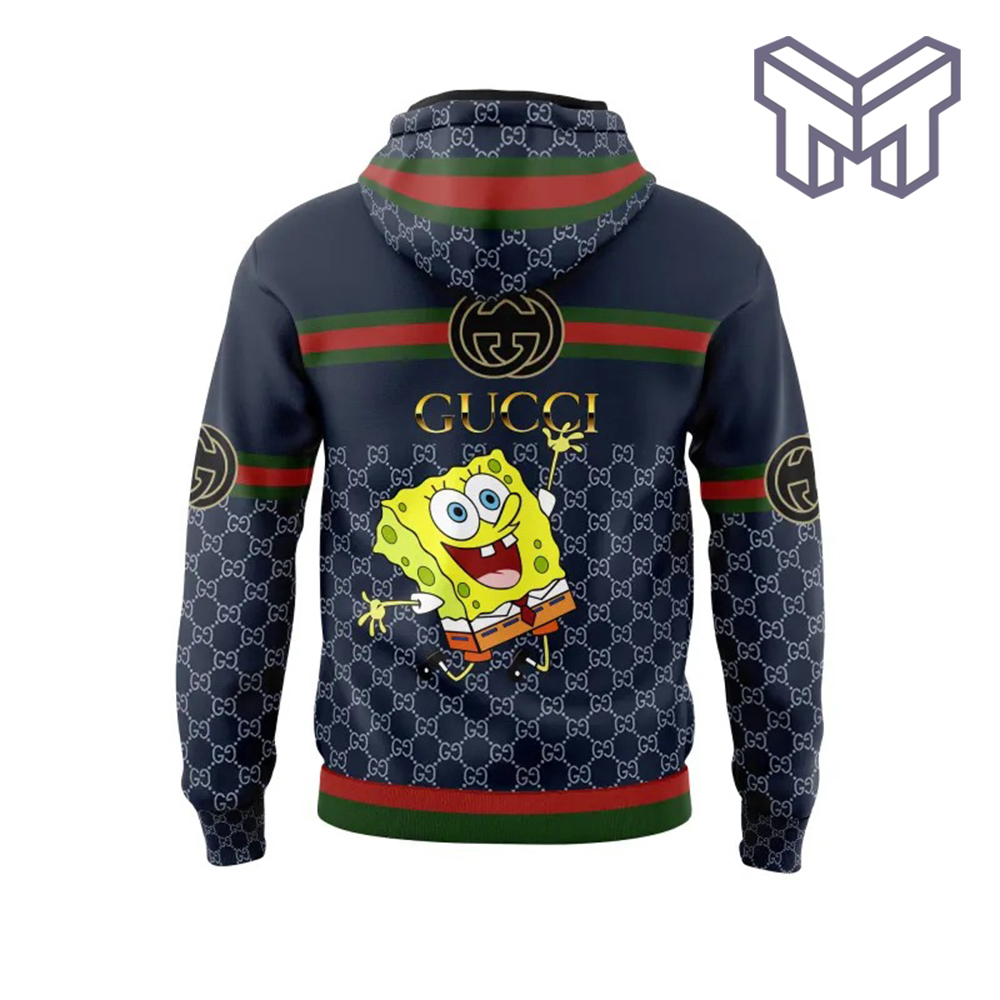 Gucci Spongebob Squarepants Navy Unisex 3D Hoodie 3D T-Shirt Zip 3D Hoodie Outfit For Men Women Luxury Brand Clothing Special Gift - Image 2
