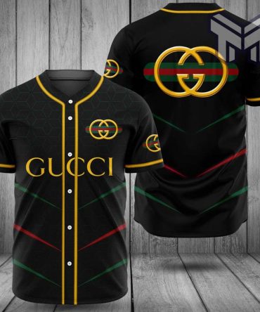 Gucci Black Baseball Jersey Shirt Luxury Clothing Clothes Sport For Men Women Hot