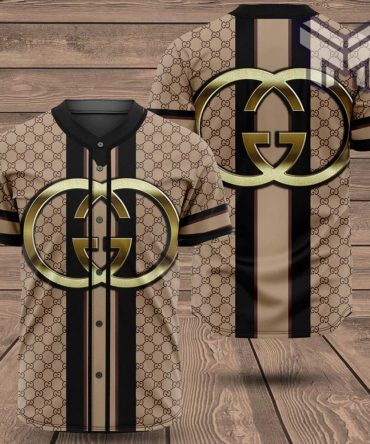 Gucci Brown Baseball Jersey Shirt Luxury Clothing Clothes Sport For Men Women Hot