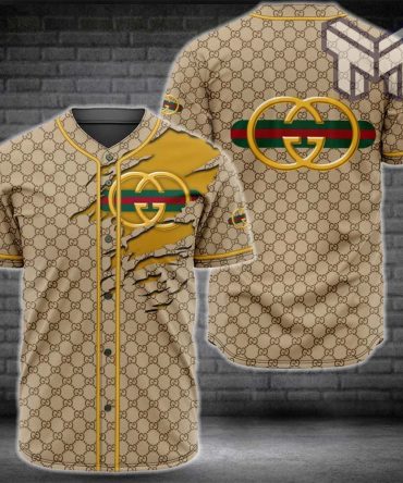 Gucci Brown Baseball Jersey Shirt Luxury Clothing Clothes Sport For Men Women Hot  Type02