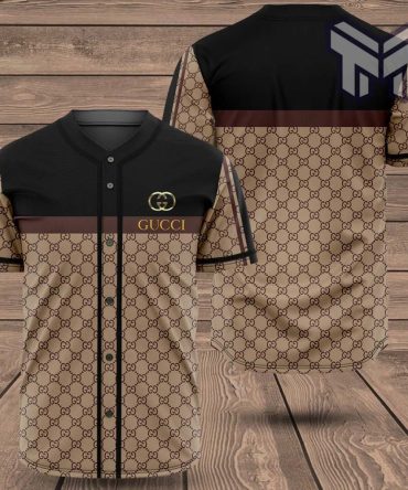 Gucci Brown Baseball Jersey Shirt Luxury Clothing Clothes Sport For Men Women Hot  Type03