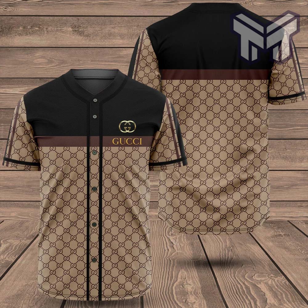 Gucci Brown Baseball Jersey Shirt Luxury Clothing Clothes Sport For Men Women Hot Type03