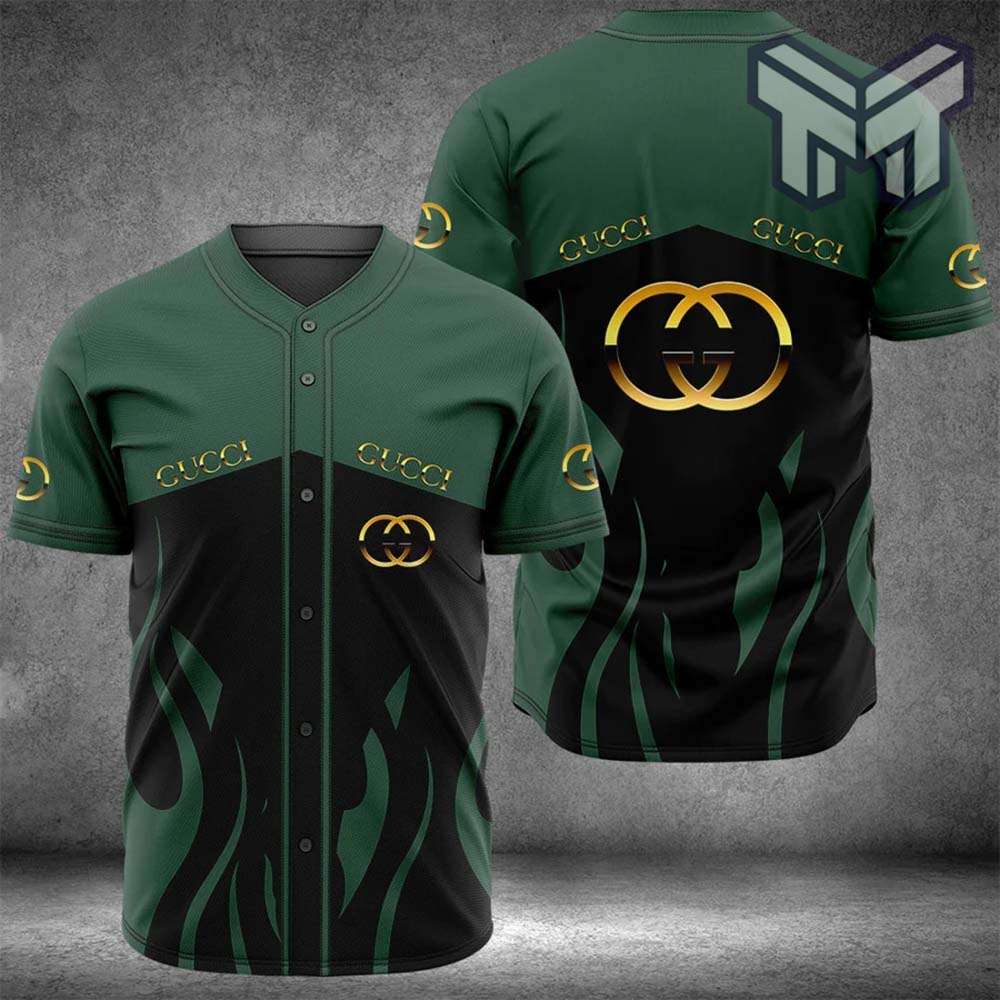 Gucci Green Baseball Jersey Shirt Luxury Clothing Clothes Sport For Men Women Hot Type02