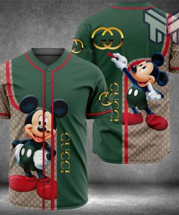 Gucci Mickey Mouse Baseball Jersey Shirt Luxury Clothing Clothes Sport Outfit For Men Women Hot