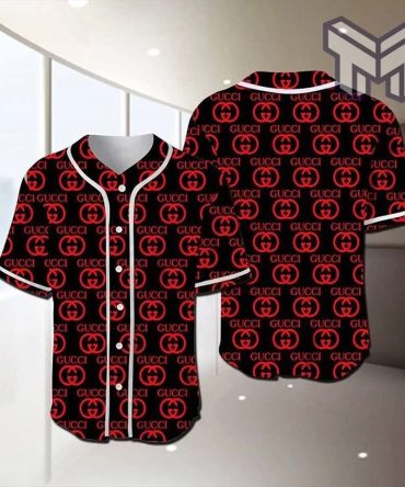 Gucci Red Baseball Jersey Shirt Luxury Lv Clothing Clothes Sport For Men Women Hot