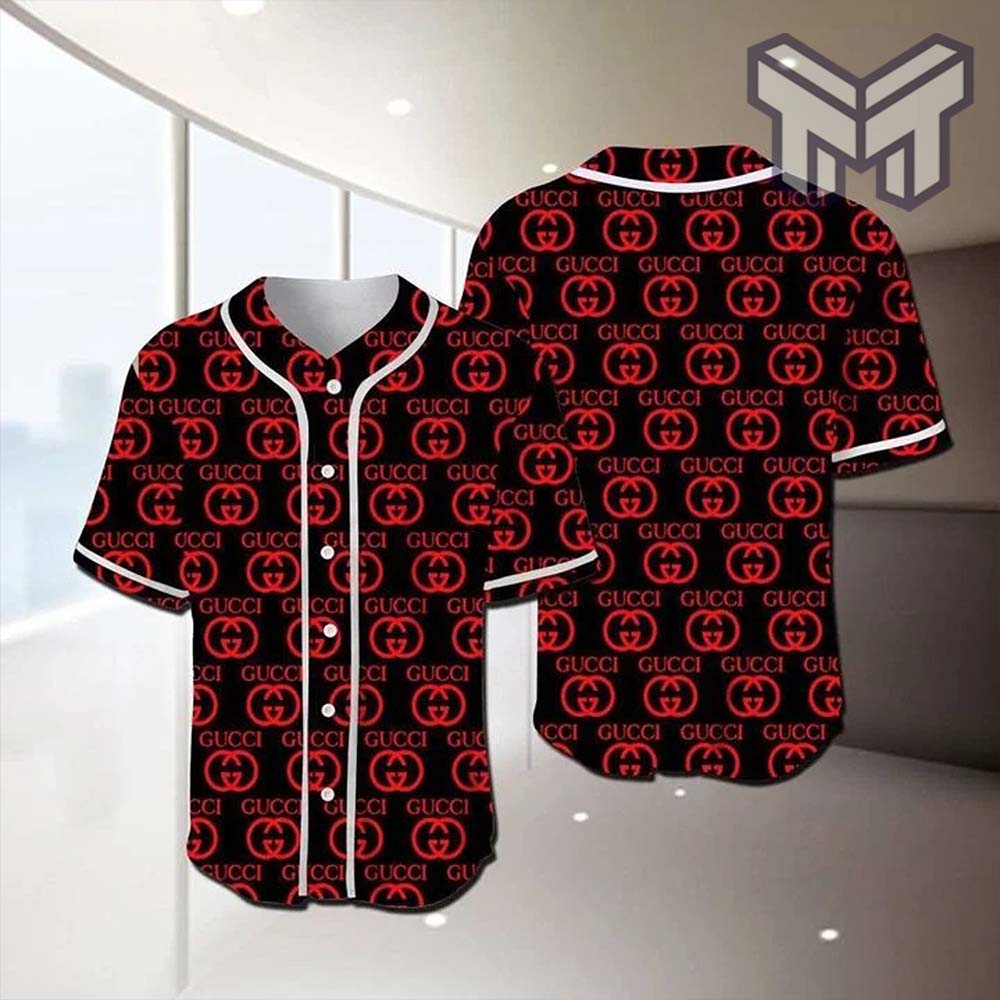 Gucci Red Baseball Jersey Shirt Luxury Lv Clothing Clothes Sport For Men Women Hot