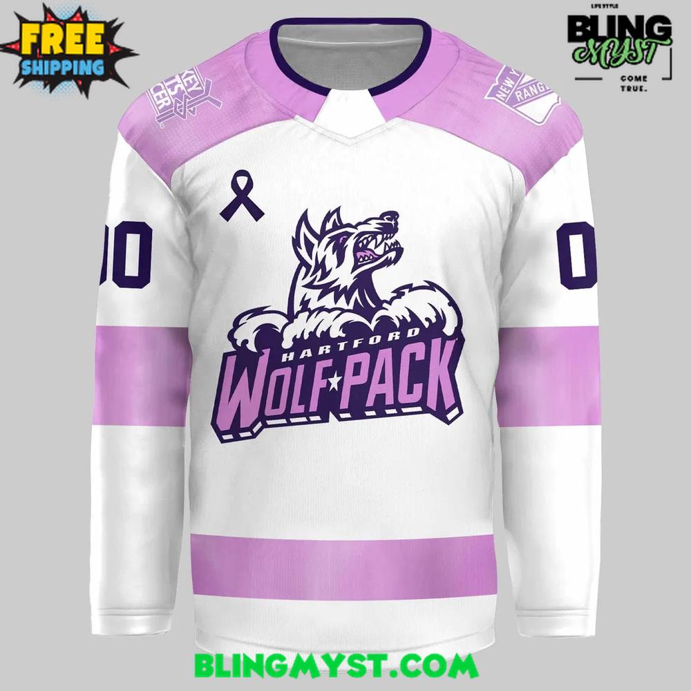 Hartford Wolf Pack Hockey Fights Cancer Special Edition Jersey - Image 2