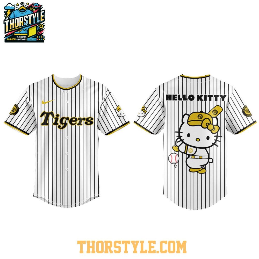 Hello Kitty Fukuoka Hanshin Tigers 2025 Aim Respect Empower Baseball Jersey - Image 2