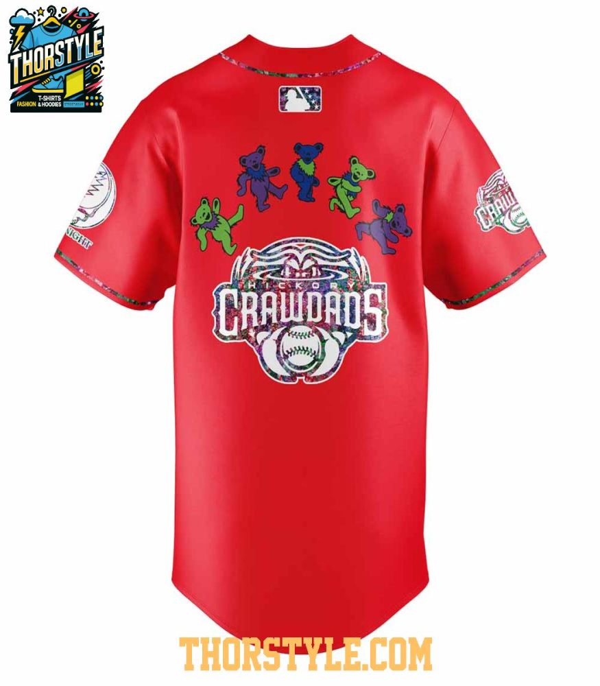 Hickory Crawdads Grateful Dead 60Th Anniversary 2025 Baseball Jersey - Image 3