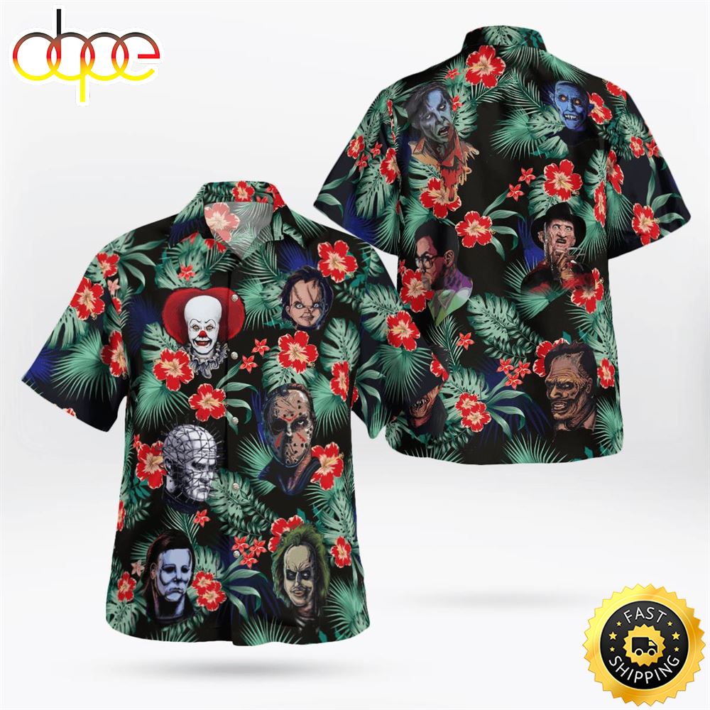 Horror Movie Retro 3D Hawaiian Shirt