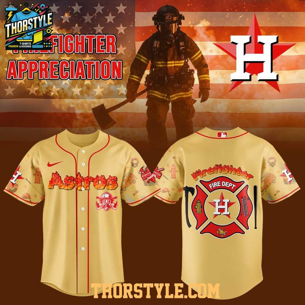 Houston Astros 2025 Day For Firefighter Appreciation Baseball Jersey