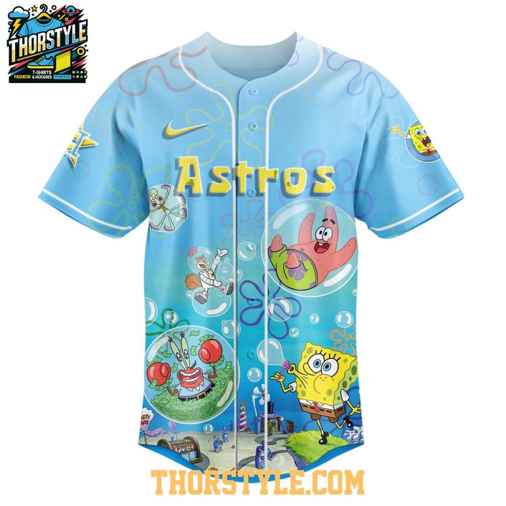 Houston Astros Spongebob Squarepants 2025 Rainbow Baseball Jersey - Image 2