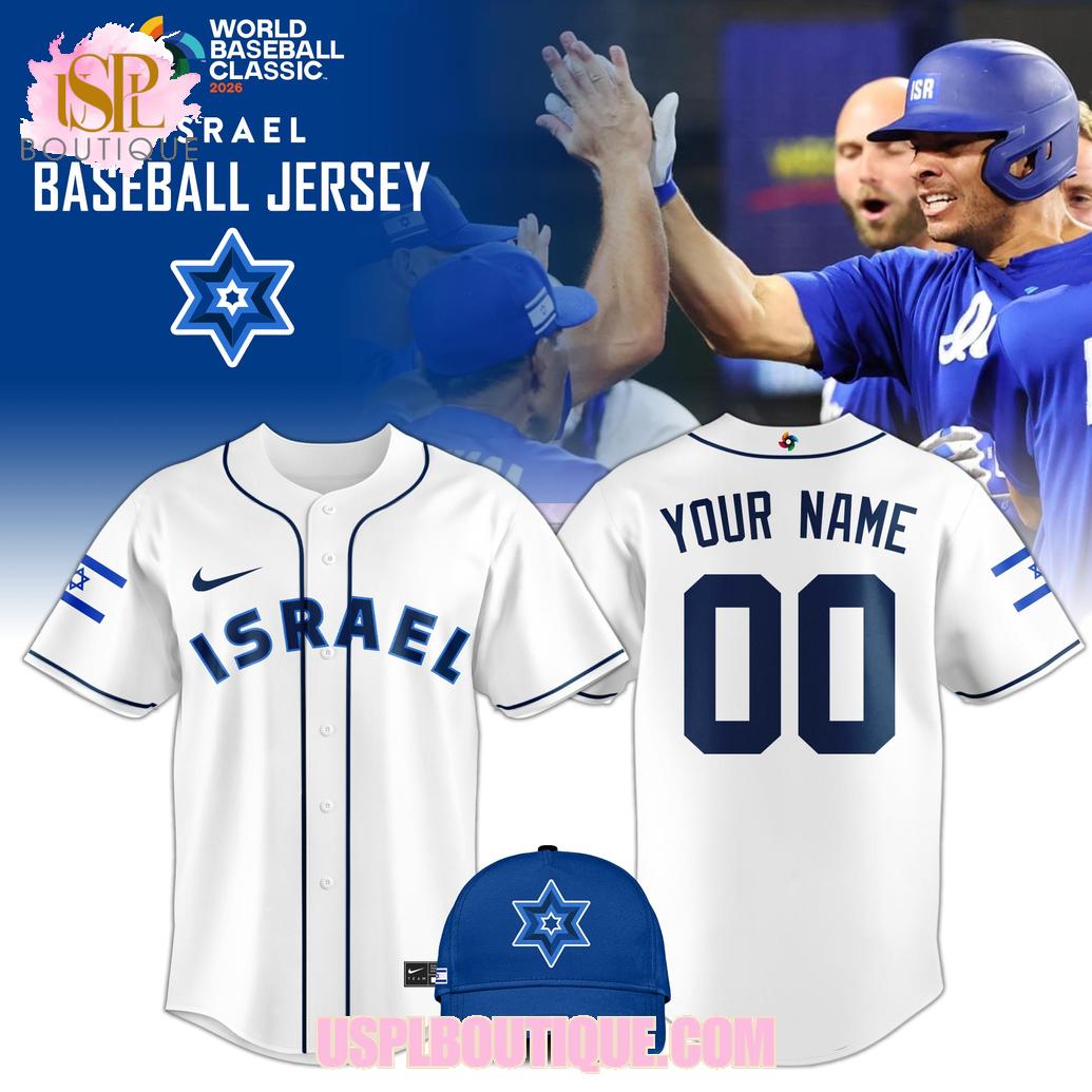 Israel World Baseball Classic 2026 Custom White Jersey (Jersey Only)