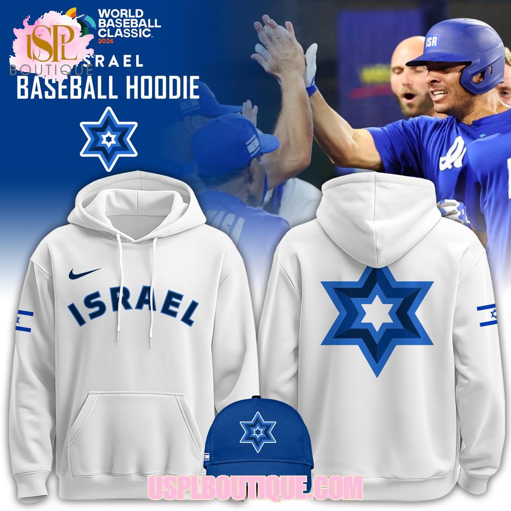 Israel World Baseball Classic 2026 White Hoodie (Apparel Only)