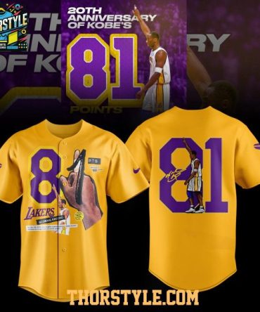 La Lakers 20Th Anniversary Of Kobe Bryant 81 Points 2026 Baseball Jersey