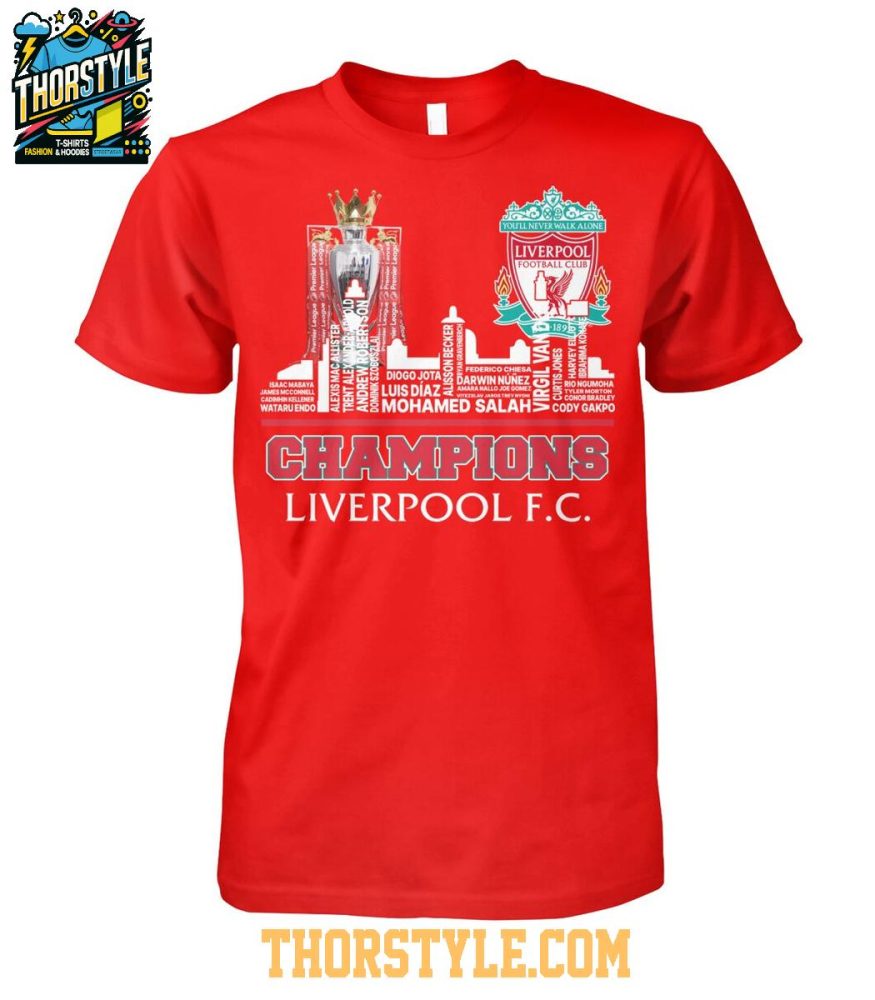 Liverpool Fc The Champions Of Premier League 2025 Tshirt