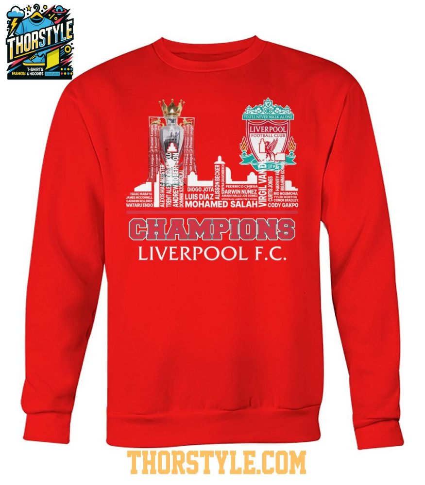 Liverpool Fc The Champions Of Premier League 2025 Tshirt - Image 2
