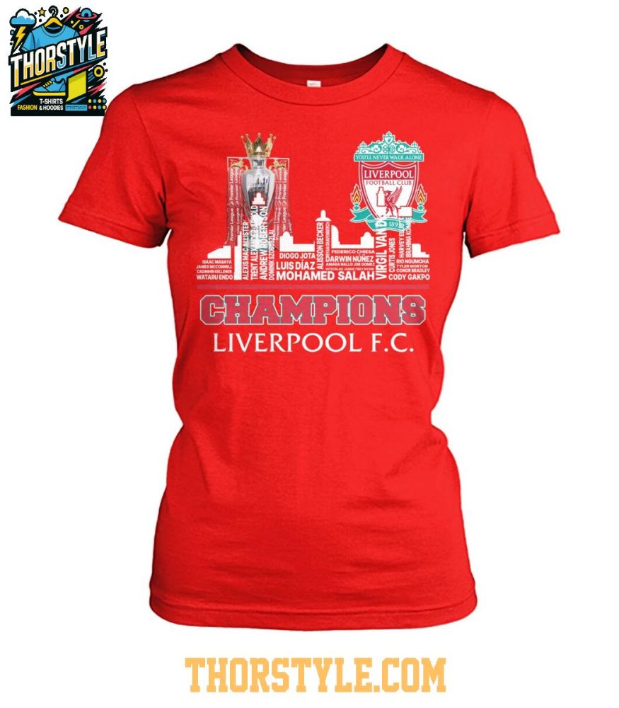 Liverpool Fc The Champions Of Premier League 2025 Tshirt - Image 4