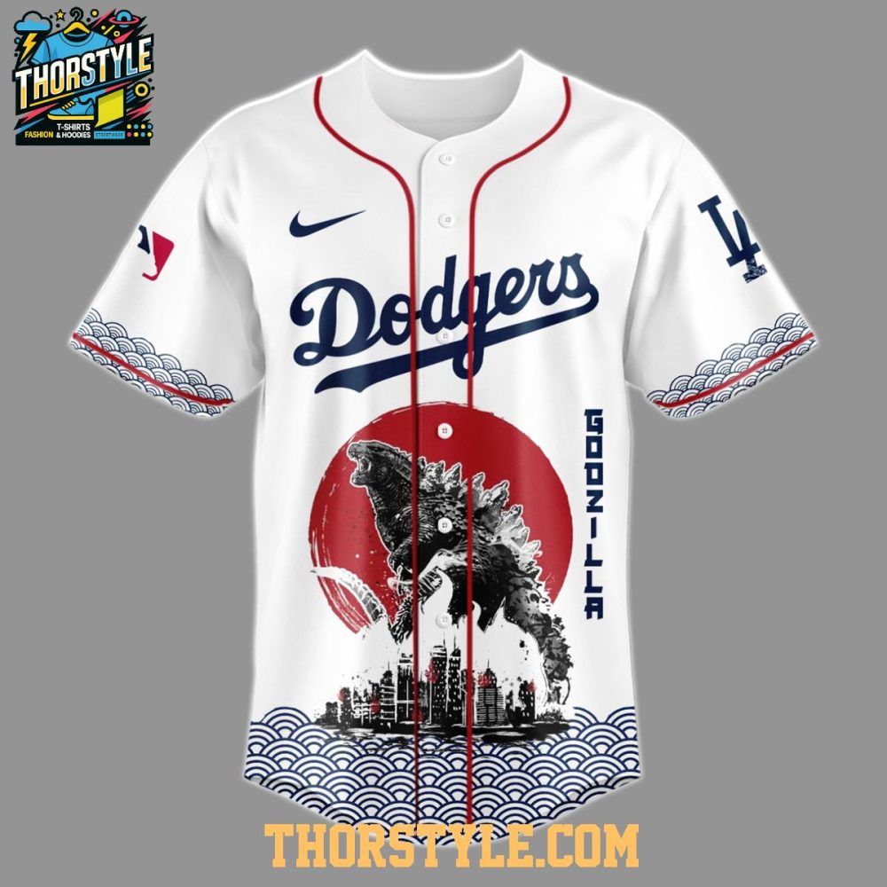 Los Angeles Dodgers Godzilla Japanese Legends 2025 Baseball Jersey - Image 2