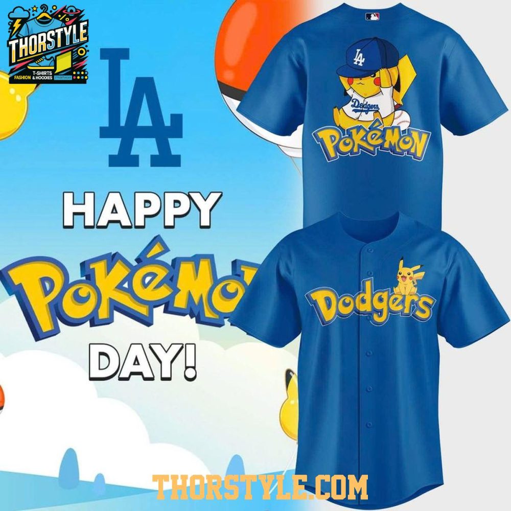 Los Angeles Dodgers Happy Pokemon Day 2026 Baseball Jersey