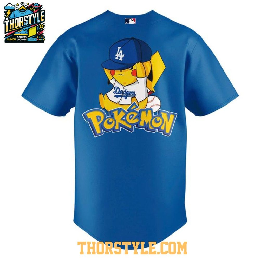 Los Angeles Dodgers Happy Pokemon Day 2026 Baseball Jersey - Image 3