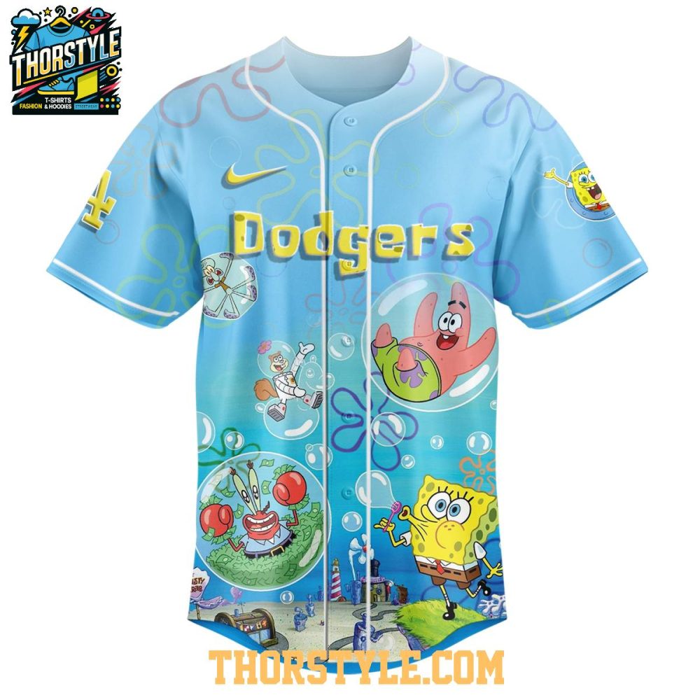 Los Angeles Dodgers Spongebob Squarepants 2025 Rainbow Baseball Jersey - Image 2