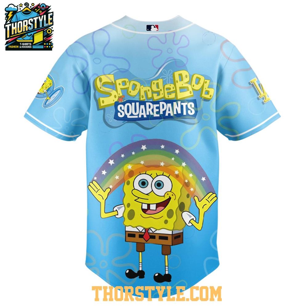 Los Angeles Dodgers Spongebob Squarepants 2025 Rainbow Baseball Jersey - Image 3