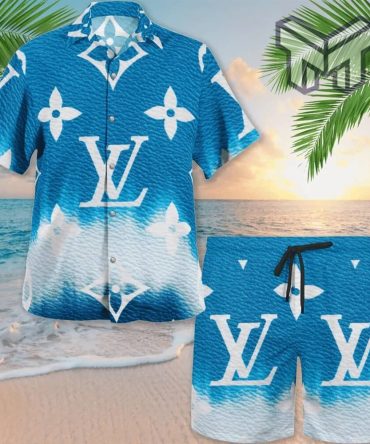 Louis Vuitton Blue Sky Luxury Brand Premium Fashion Hawaiian Shirt (Shirt Only)