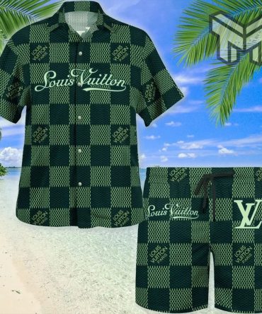 Louis Vuitton Green Luxury Brand Fashion Hawaiian Shirt (Shirt Only)