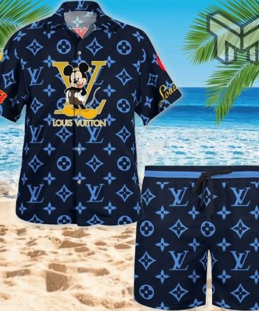 Louis Vuitton Mickey Mouse Disney Luxury Brand Premium Fashion Hawaiian Shirt (Shirt Only)
