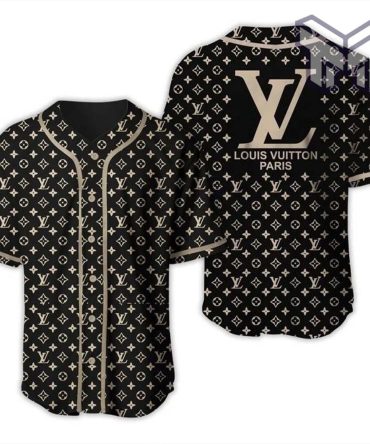 Louis Vuitton Black Baseball Jersey Shirt Lv Luxury Clothing Clothes Sport For Men Women Hot Type01