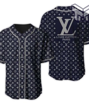 Louis Vuitton Blue Baseball Jersey Shirt Lv Luxury Clothing Clothes Sport For Men Women Hot Type02