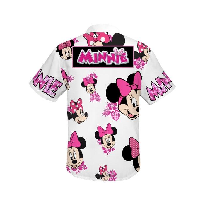 Minnie Mouse Floral Summer Tropical Print Disney Hawaiian Button Down Shirt Shorts Set Unisex Outfits - Image 3