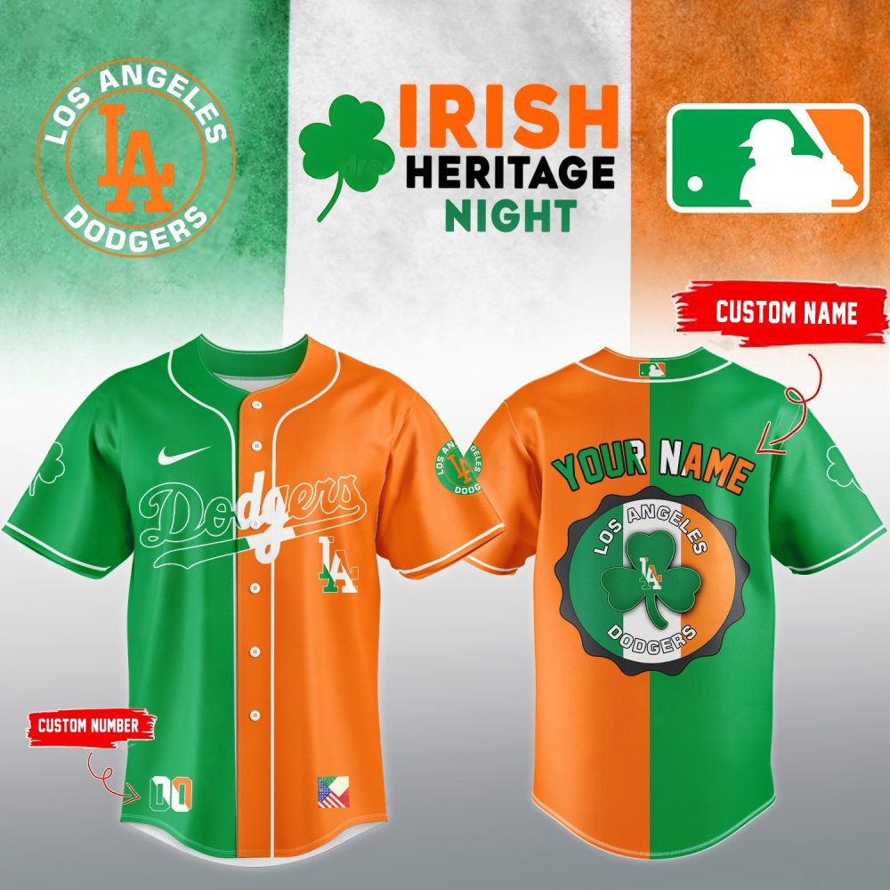 Irish Heritage Night Custom Dodgers Jersey - Personalize Name & Number
