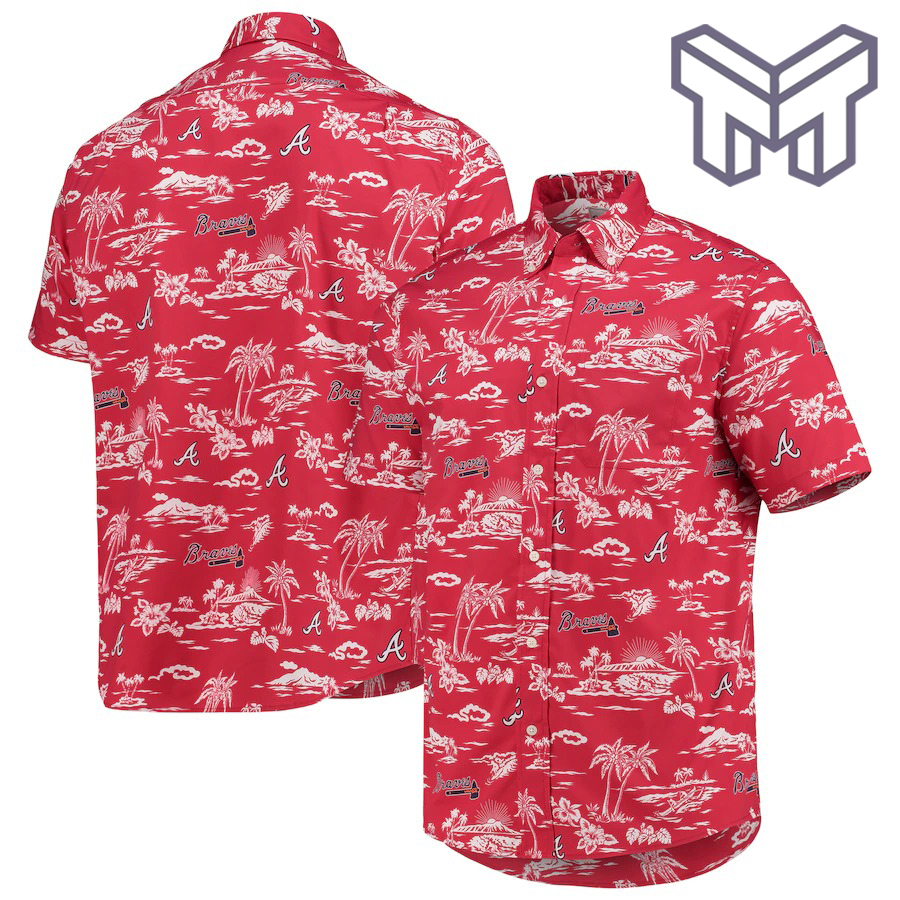Mlb Atlanta Braves Hawaiian Shirt Kekai Performance Hawaiian Shirt And Short - Red