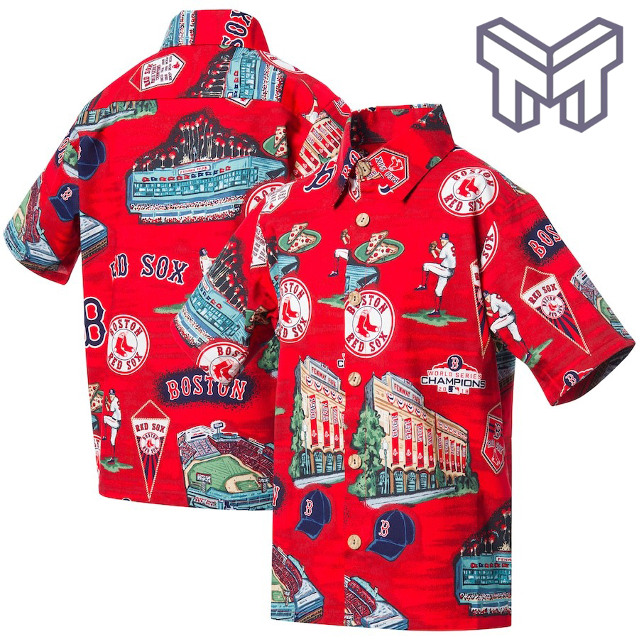Mlb Boston Red Sox Hawaiian Shirt Scenic Hawaiian Shirt And Short - Red